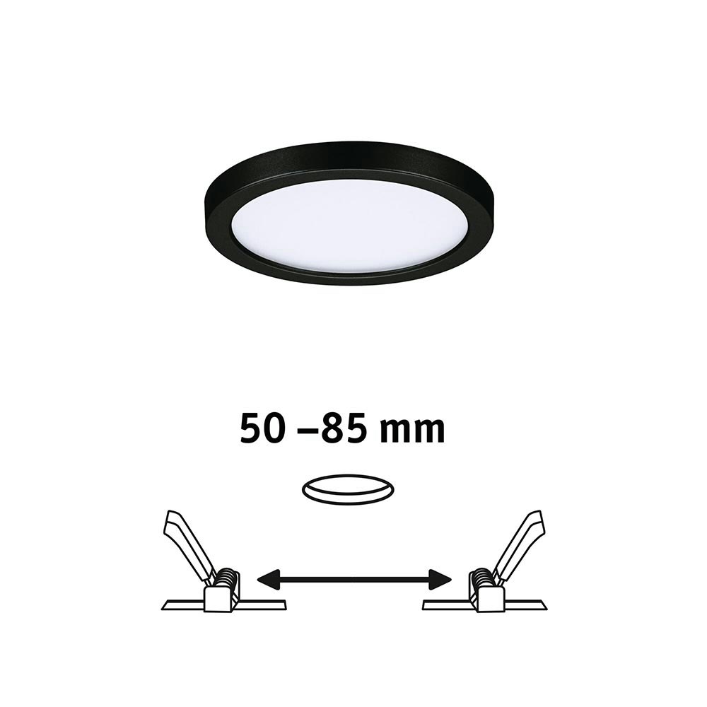 VariFit Panneau LED encastrable Areo Rond Ø 11,8 Noir 2