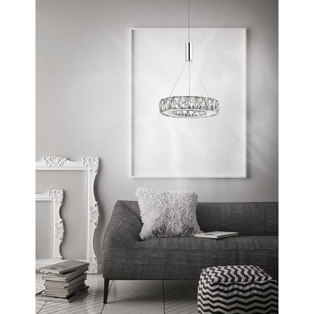 S.Luce Nova Luce Corona LED Pendelleuchte Ø 27cm Kristall