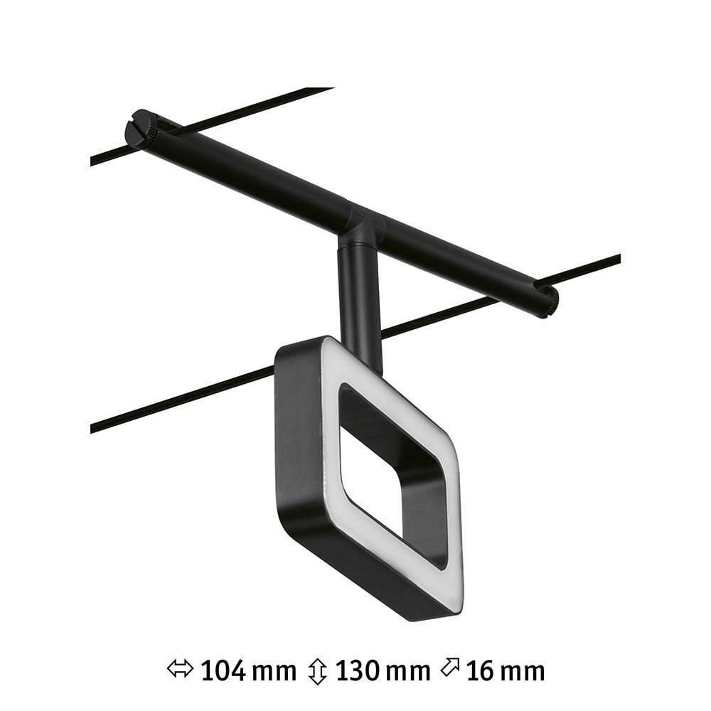 CorDuo LED Seilsystem Frame Einzelspot Schwarz-Matt, Chrom thumbnail 6