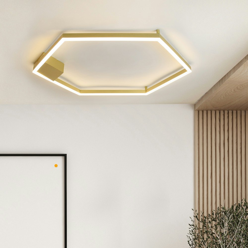 s.luce eckige LED-Deckenleuchte Hexa flach modern
                                        