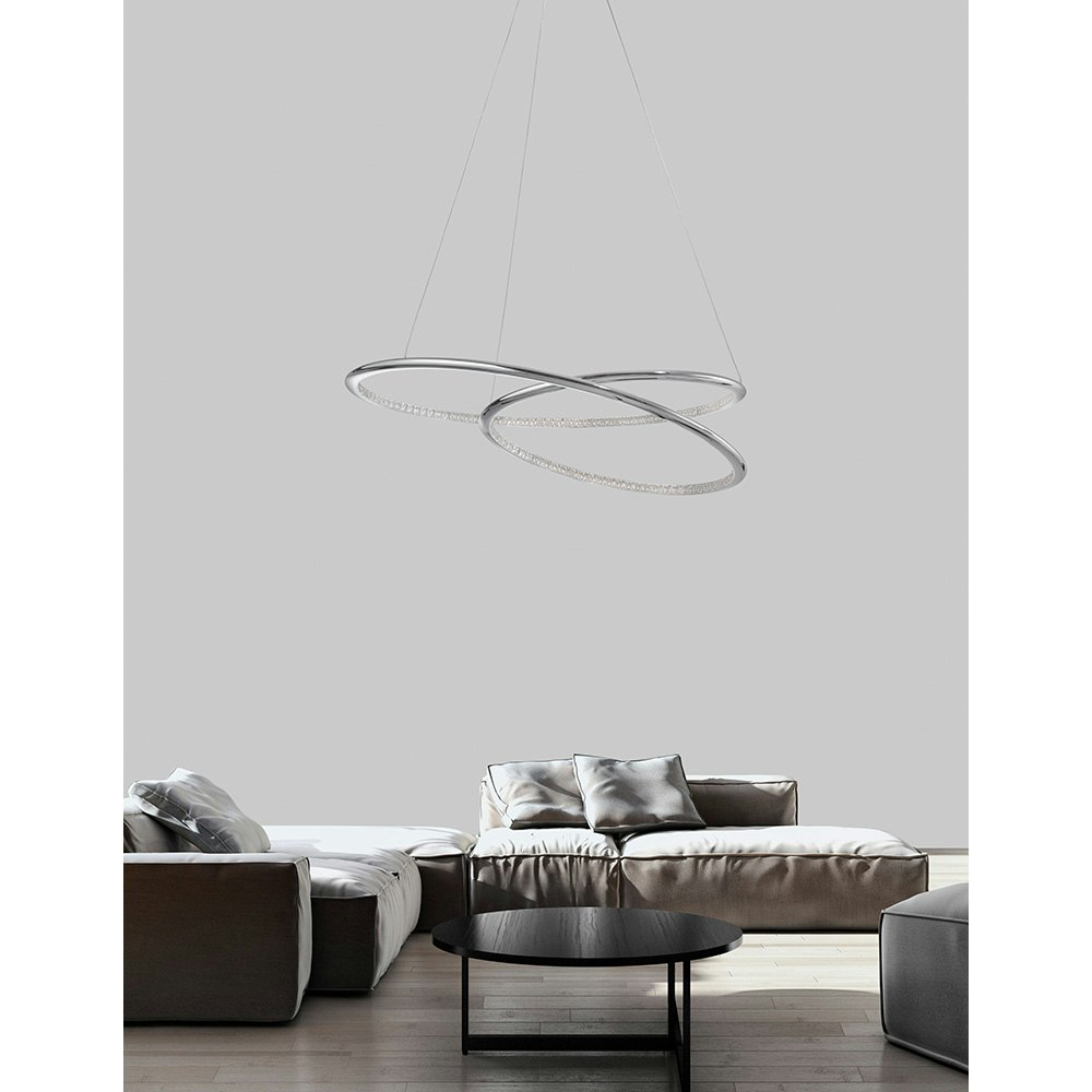 Nova Luce Plasencia LED Lampe à suspendre Ø 64cm Chrome 2