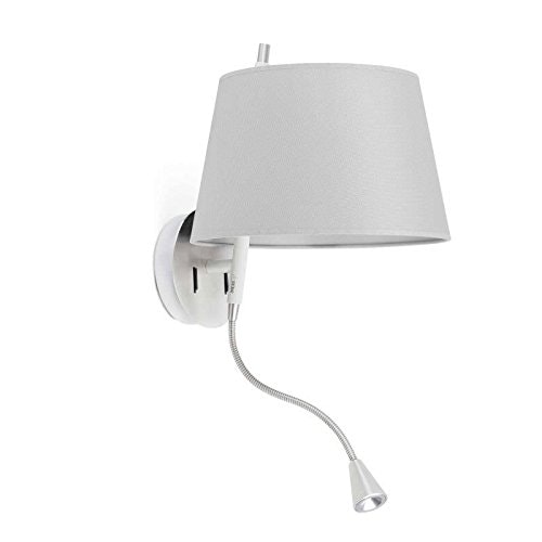 Shade Wall Lamp with LED Reading Arm TANGO Grey 
