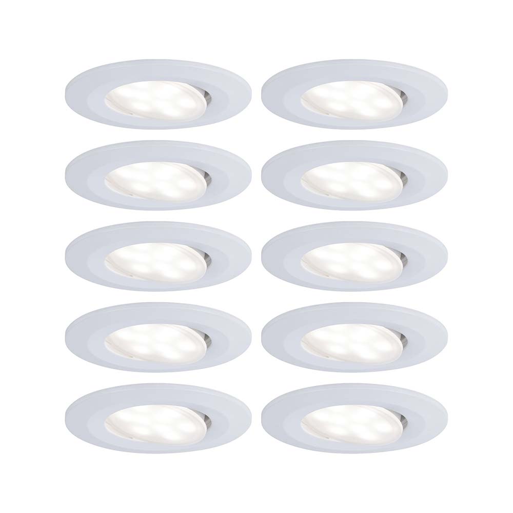 S.Luce 10er-Set LED Einbauleuchten Calla IP65 schwenkbar 4000K Weiß