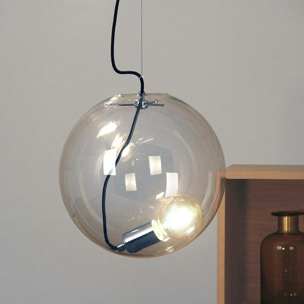 Suspension en verre Sphere LED à pile Ø 20 x H 27,5 cm