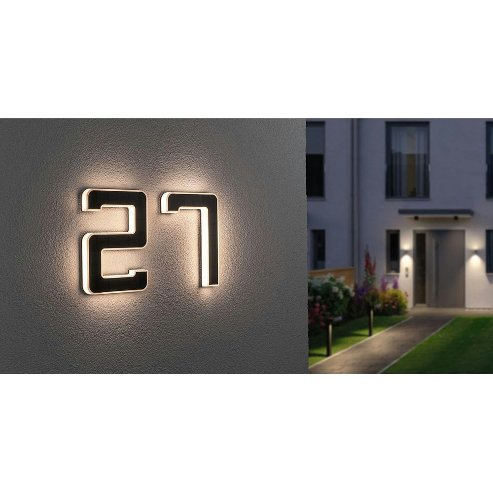 Numéro de maison solaire à LED numéro 6