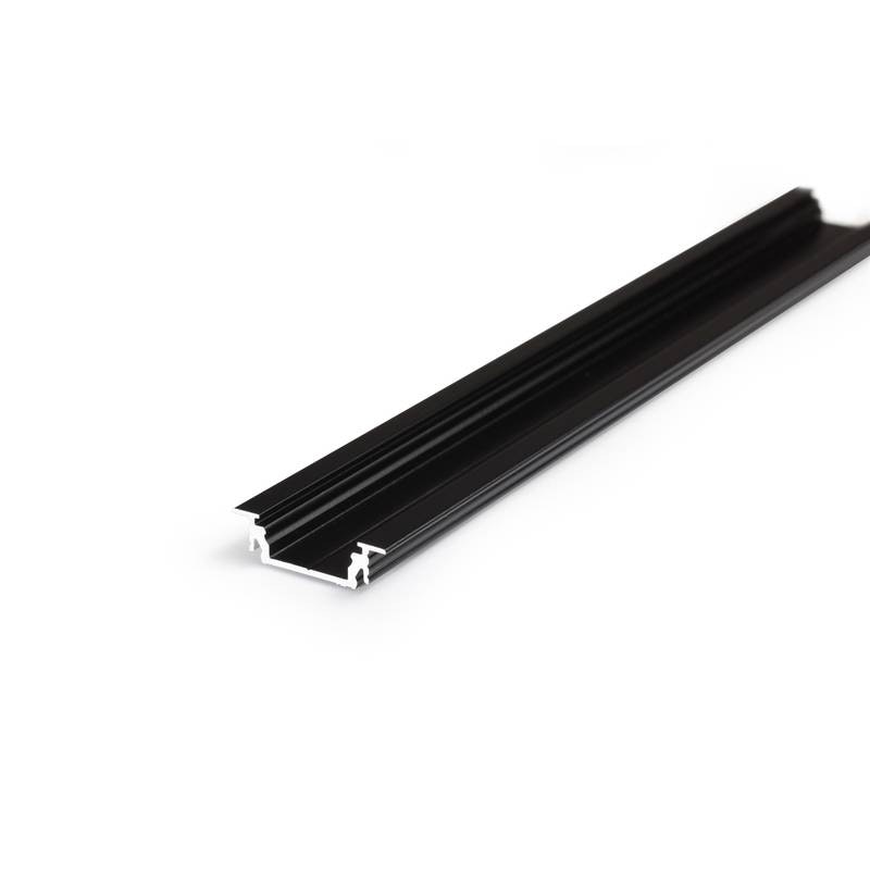 Einbauprofil flach 200cm Schwarz ohne Abdeckung für LED-Strips 1