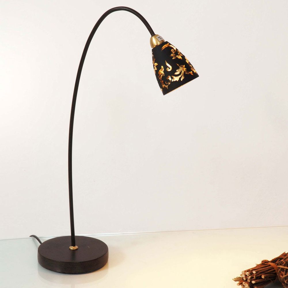 S.Luce Tischlampe Alice Glas Schwarz, Gold