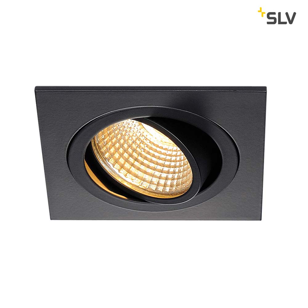 S.Luce SLV New Tria DL Square Set Downlight Schwarz 6W 38° 2700K