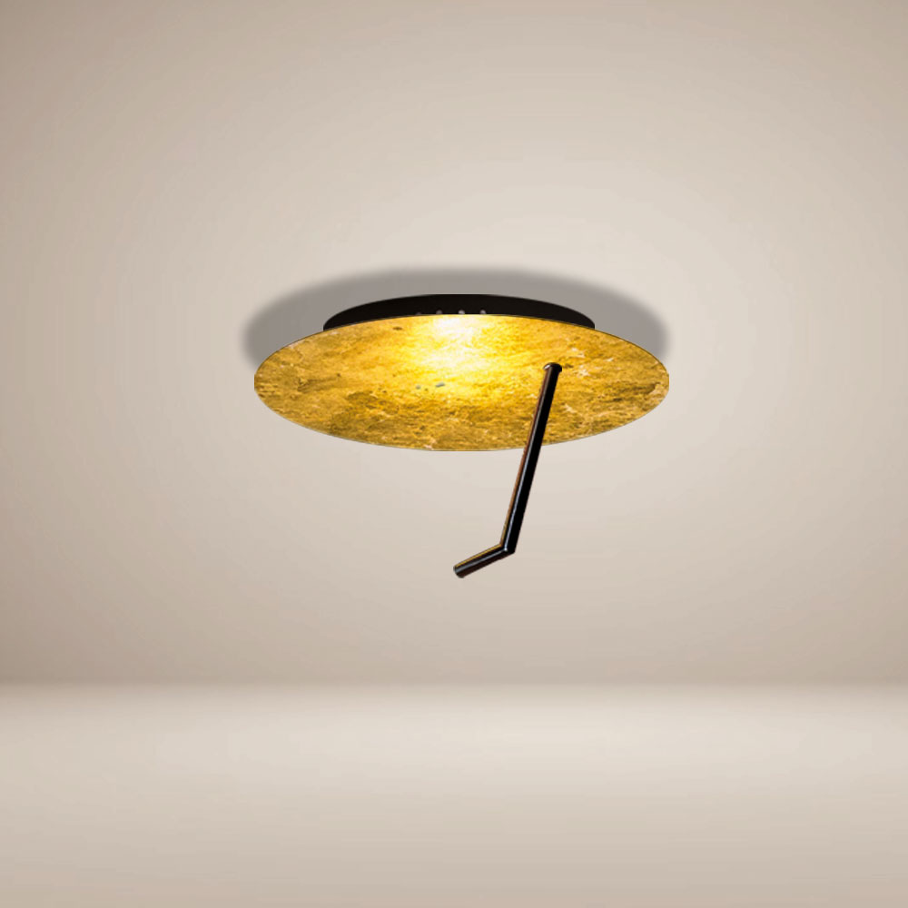Applique Lampe Deckenlampe Hängen Oder Deckenleuchte Messing Keramik Brown 2 LED 