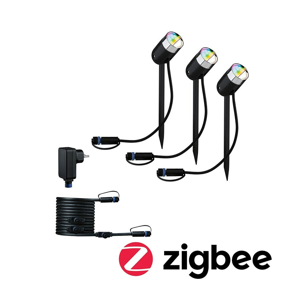 Plug & Shine LED Faretto da giardino Smart Home Zigbee Basic Set 1