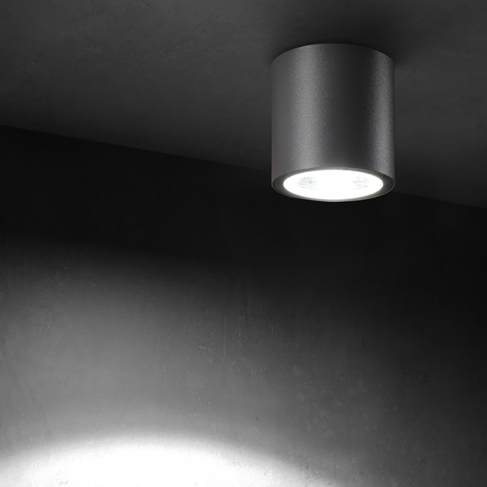 LED Lampe schwarz als Wandleuchte Deckenleuchte für Außenbeleuchtung und Keller 