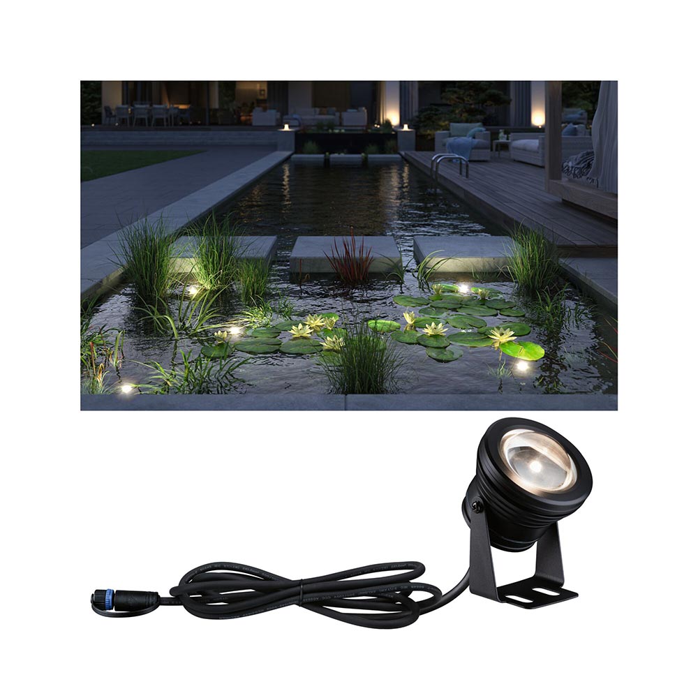 S.Luce Plug & Shine LED Spot Teichleuchte IP68 Schwarz