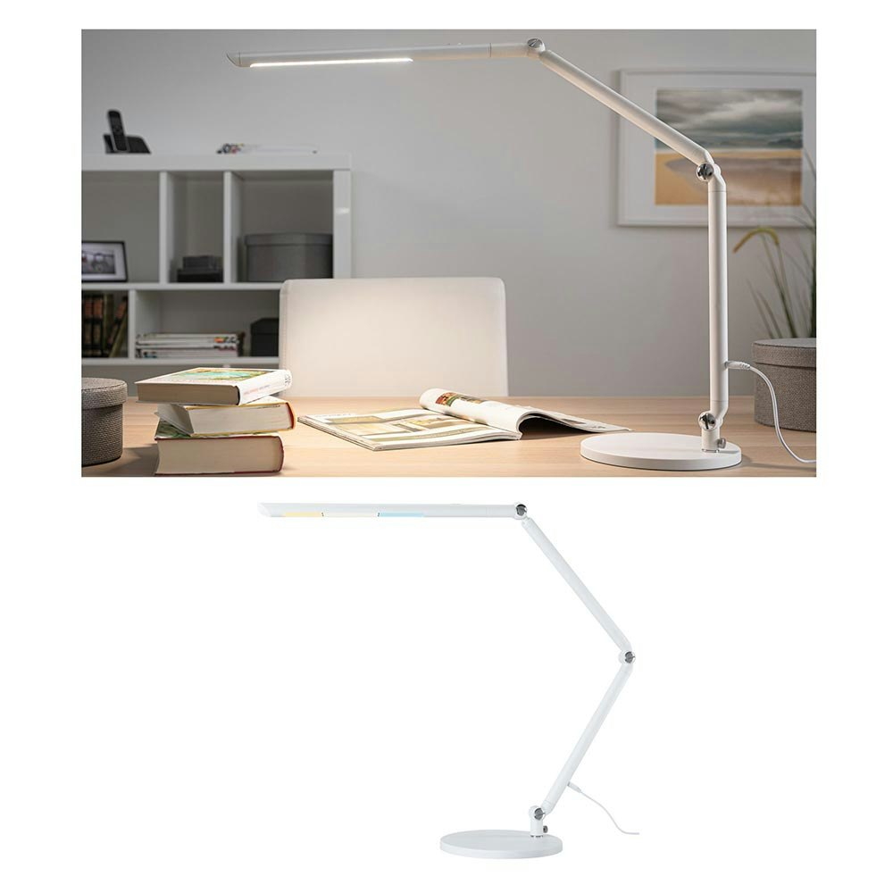 Lampada da scrivania a LED FlexBar bianca con dimmer a 3 livelli
