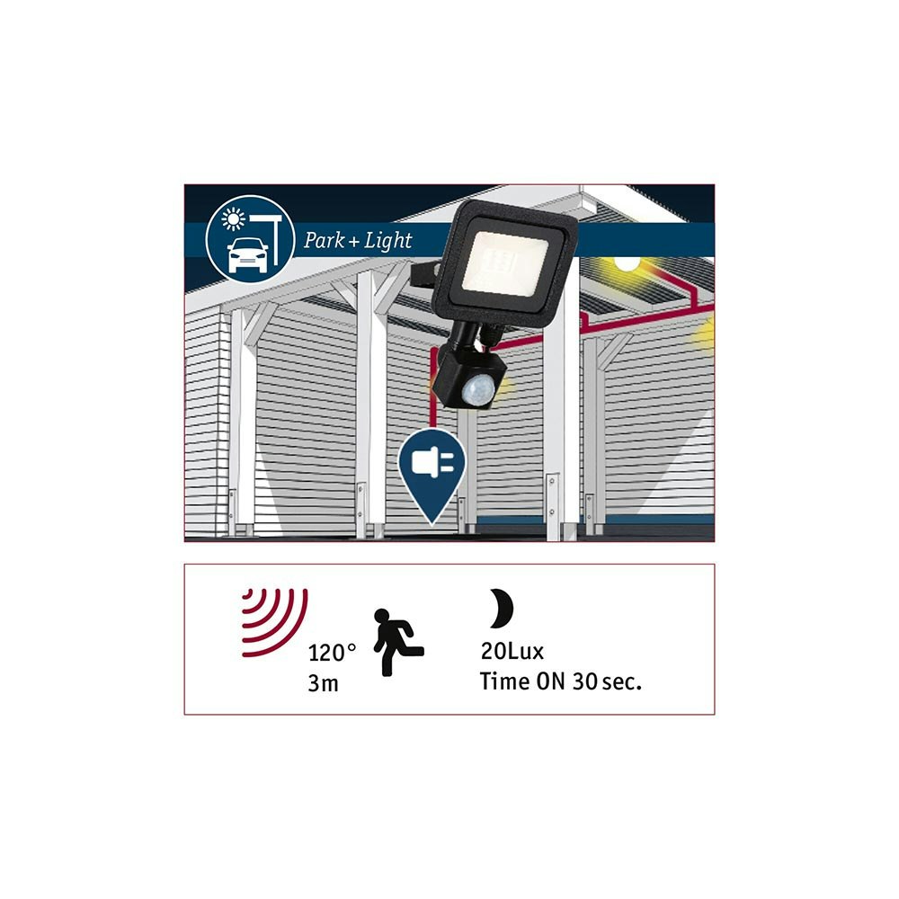 Park + Light Sensor LED Außenstrahler Bimea IP65 Schwarz thumbnail 4