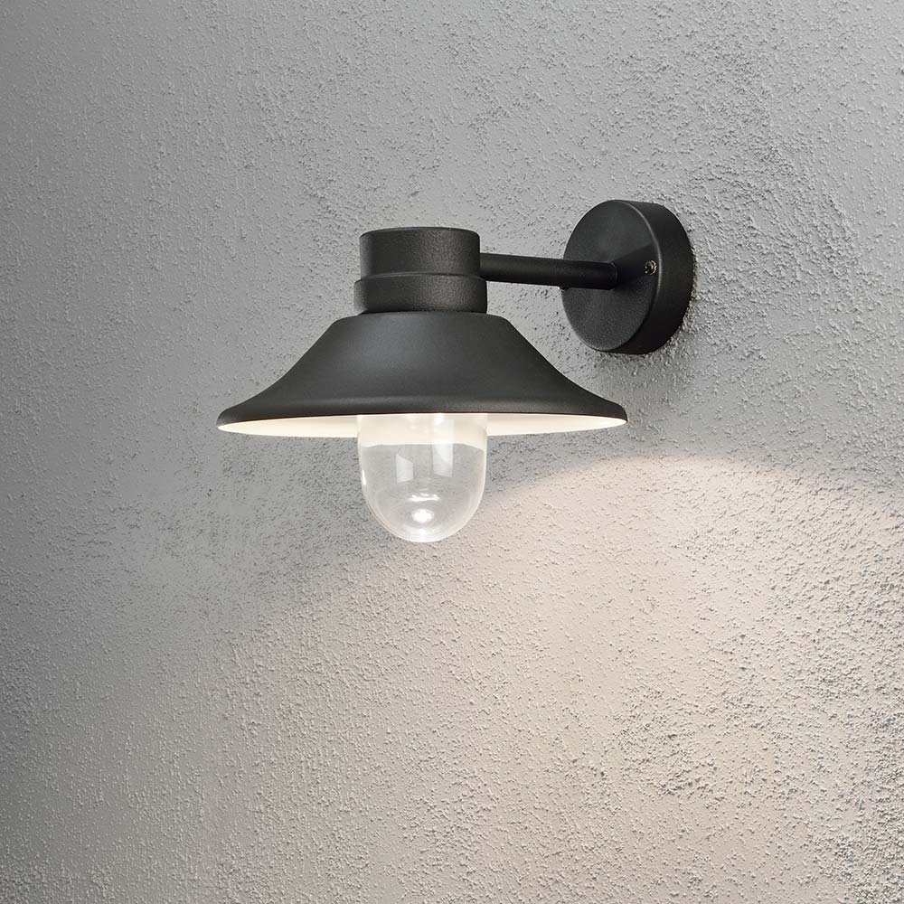 S.Luce Vega LED Außen-Wandleuchte 700lm , 3000K Schwarz, klares Glas