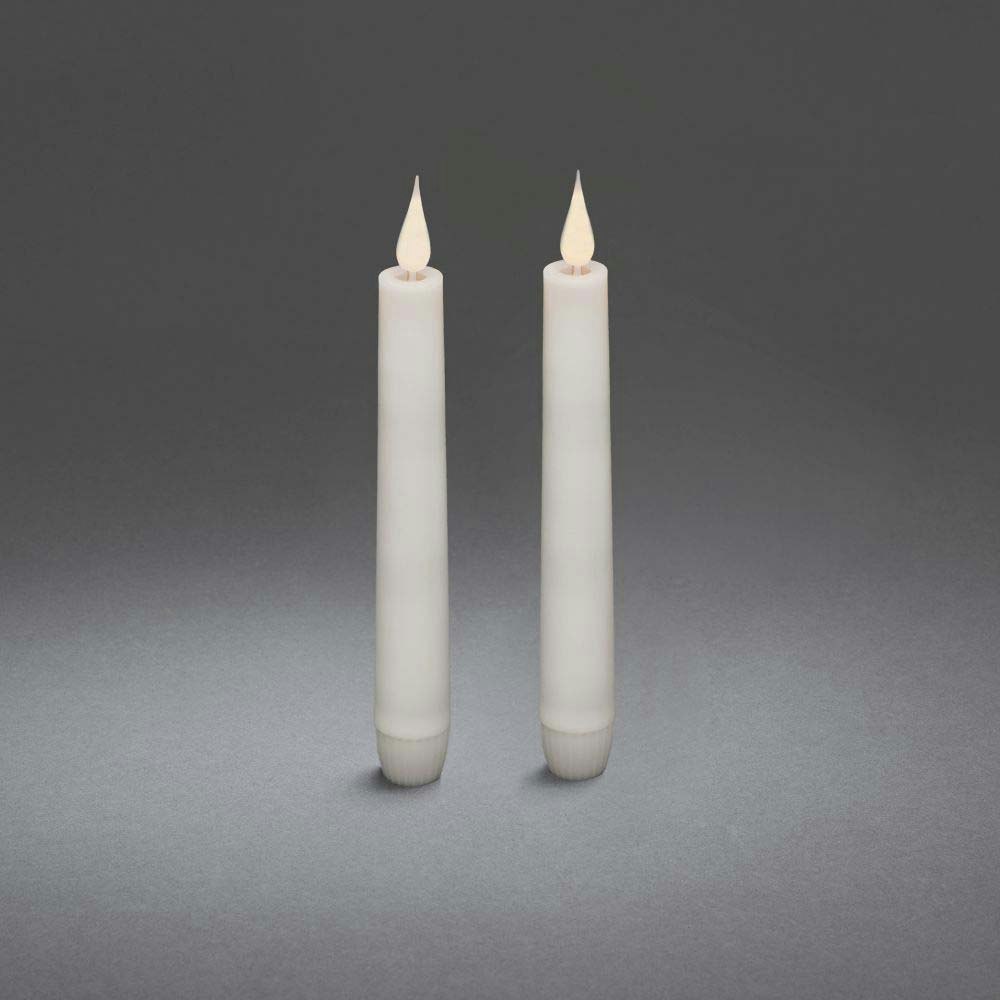 LED Kerzen 2er-Set weiß mit 3D Flamme Timer Dimmer Fernbedienung warmweiße batteriebetrieben thumbnail 2