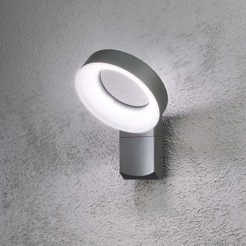 S.Luce Asti LED Außen-Wandleuchte 1400lm , 5000K Anthrazit, opales Acrylglas