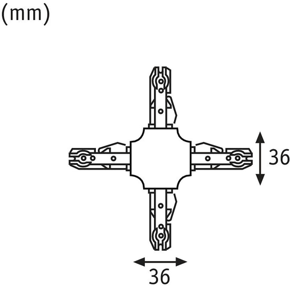 U-Rail Verbinder X-Stück 10,4 x 10,4cm Schwarz-Matt thumbnail 6