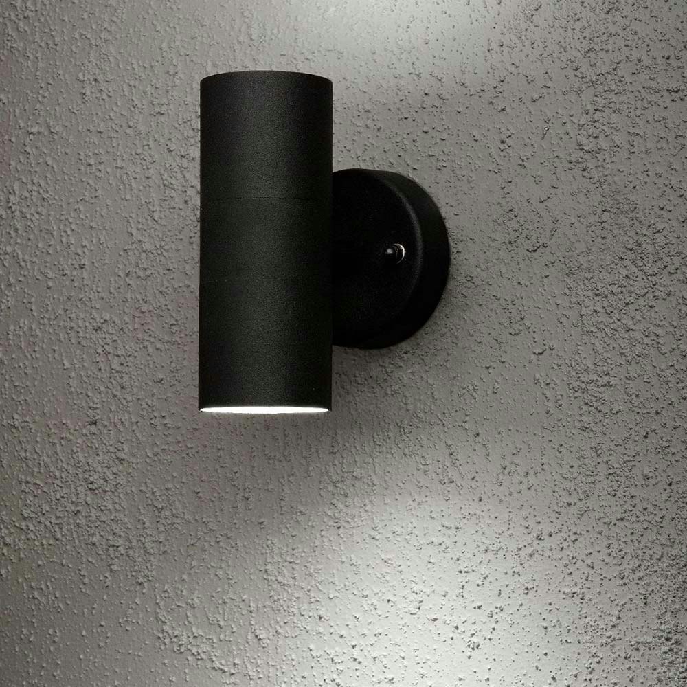 Modena Außen-Wandlampe mit doppeltem Lichtkegel Schwarz 1
