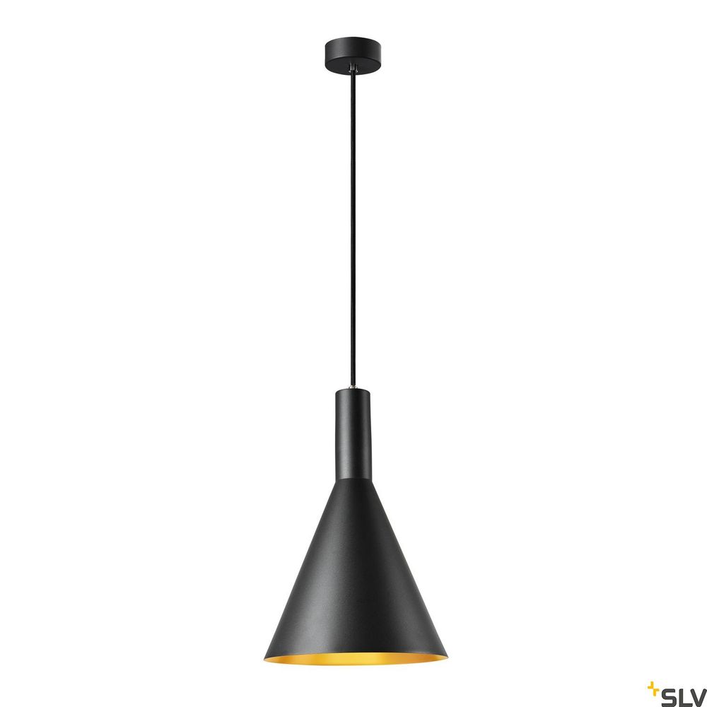 S.Luce Phelia 280 E27 Pendellampe Schwarz, Gold