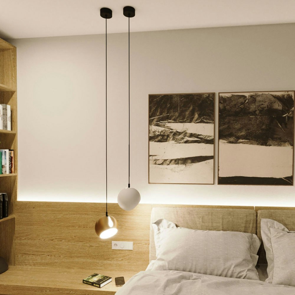 s.LUCE Ball gallery light interchangeable shade 5m suspension
                                        