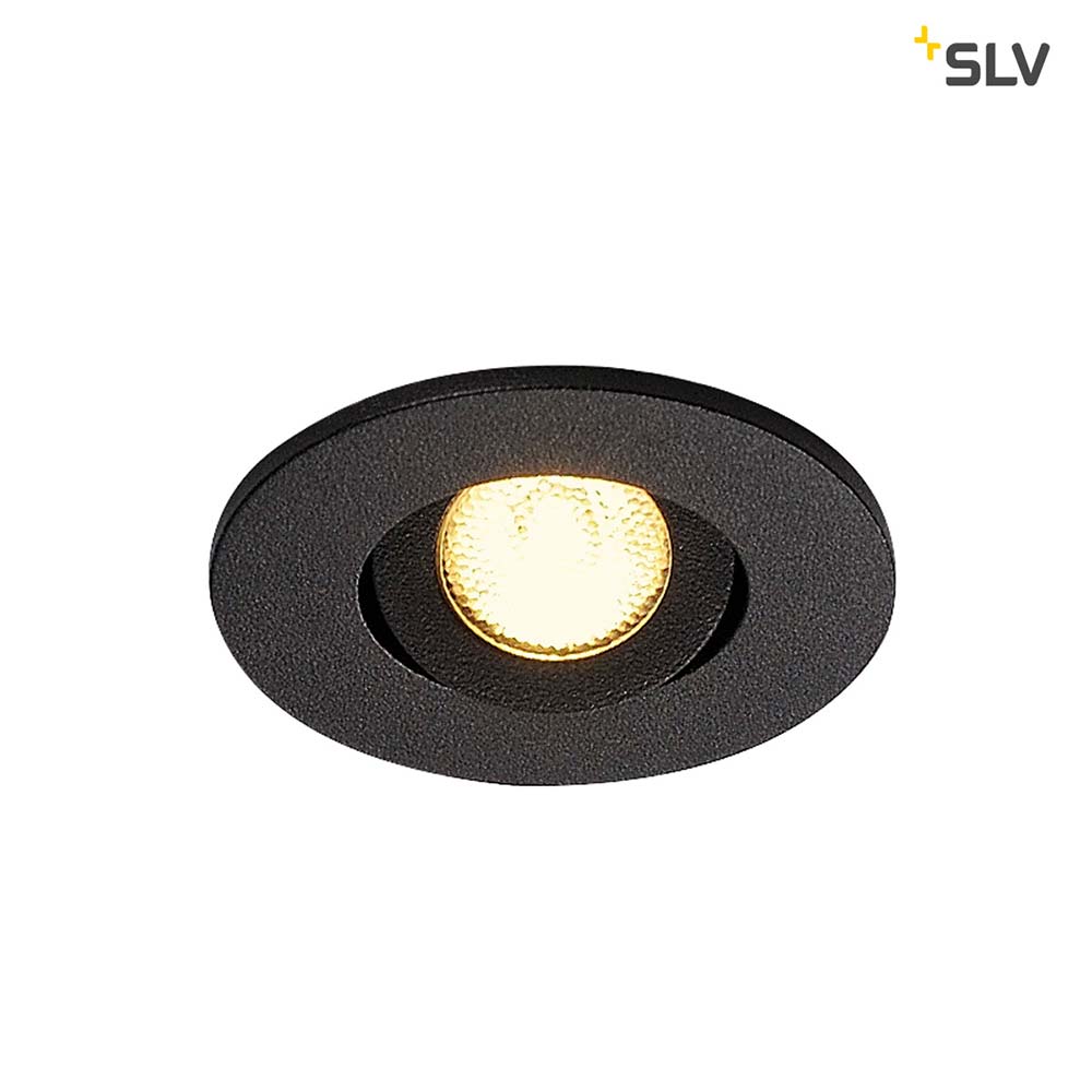 S.Luce SLV New Tria Mini Round Downlight Schwarz 30° 3000K