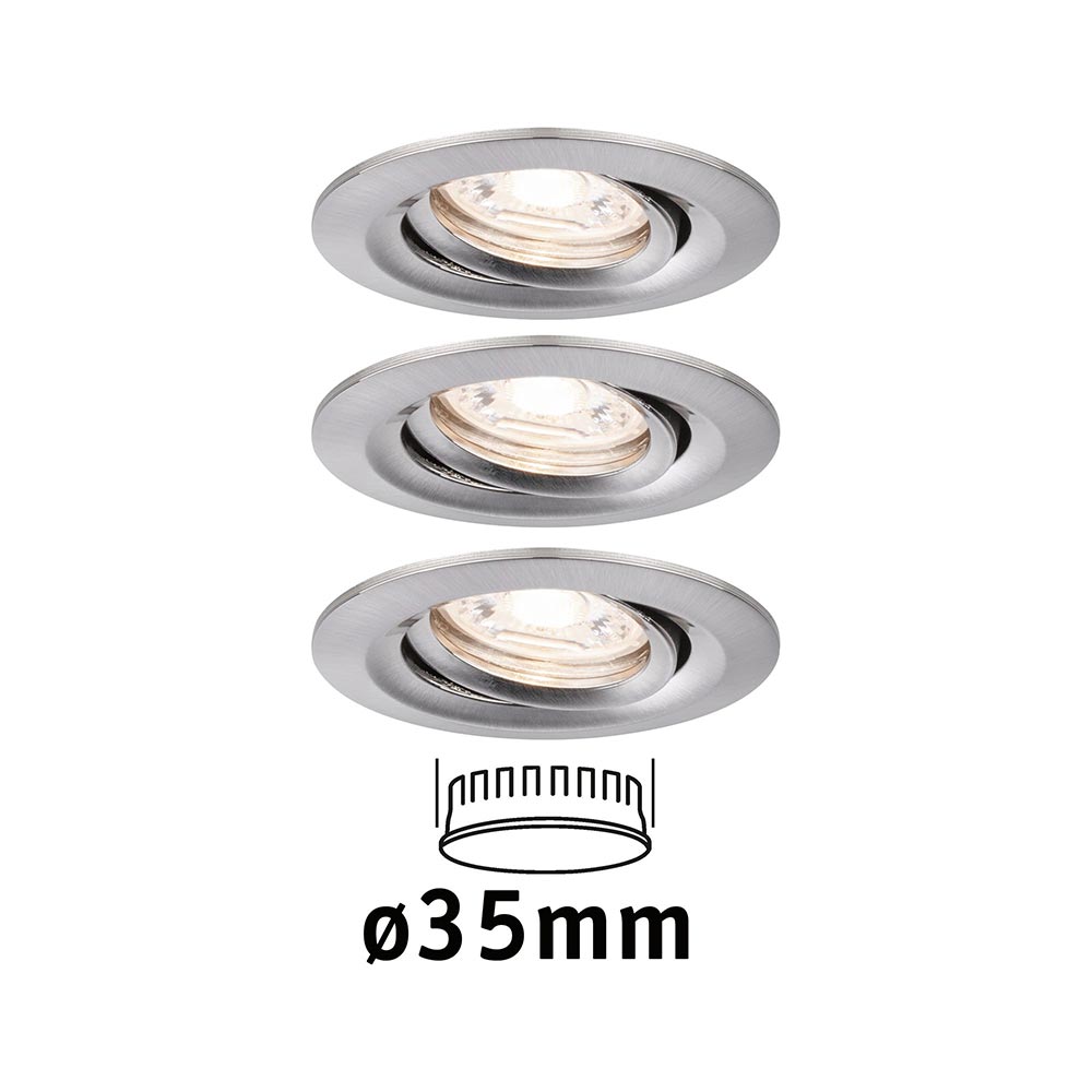 S.Luce LED Einbauleuchte Nova Mini Basis-Set schwenkbar Rund 66mm