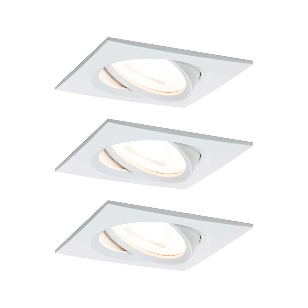 S.Luce Einbauleuchten-Set Nova eckig LED 3-stepdim 3x6,5W Weiß