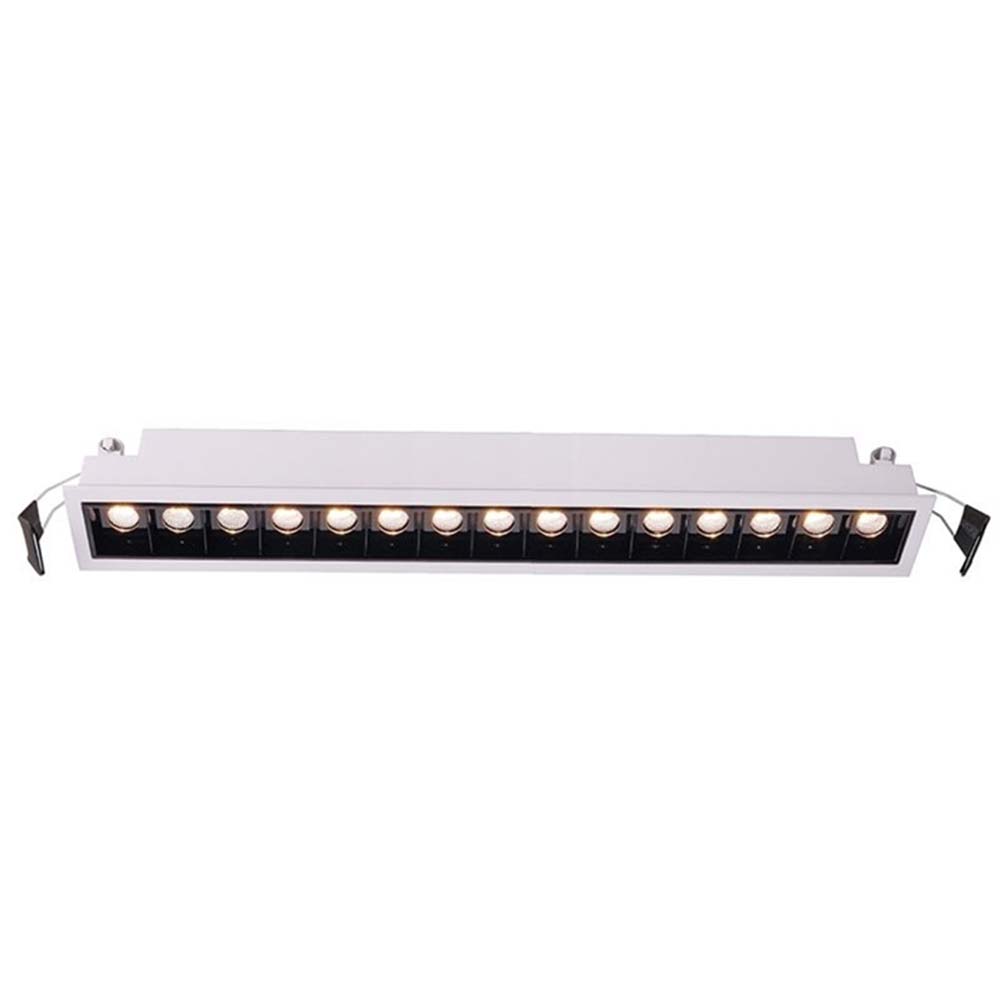 S.Luce LED Raster-Einbauleuchte Line 1895lm 15x2W Warmweiß