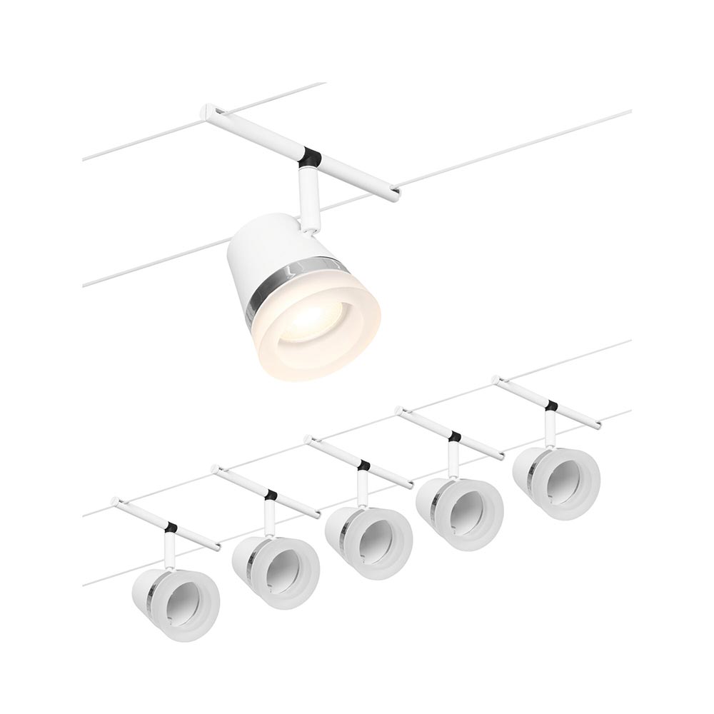 S.Luce CorDuo Seilsystem Cone Basis-Set Weiß-Matt, Chrom