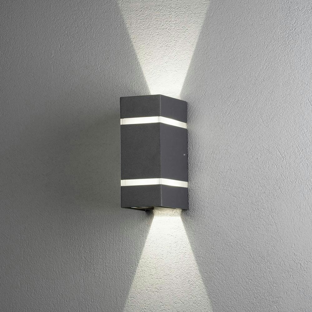 Cremona LED Außen-Wandleuchte mit Lichtstreifen + Lichtstrahl einstellbar Anthrazit thumbnail 1