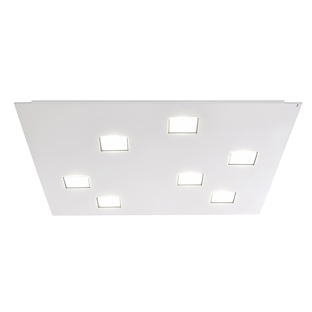 S.Luce Fabbian Quarter LED-Deckenleuchte quadratisch 7-flammig