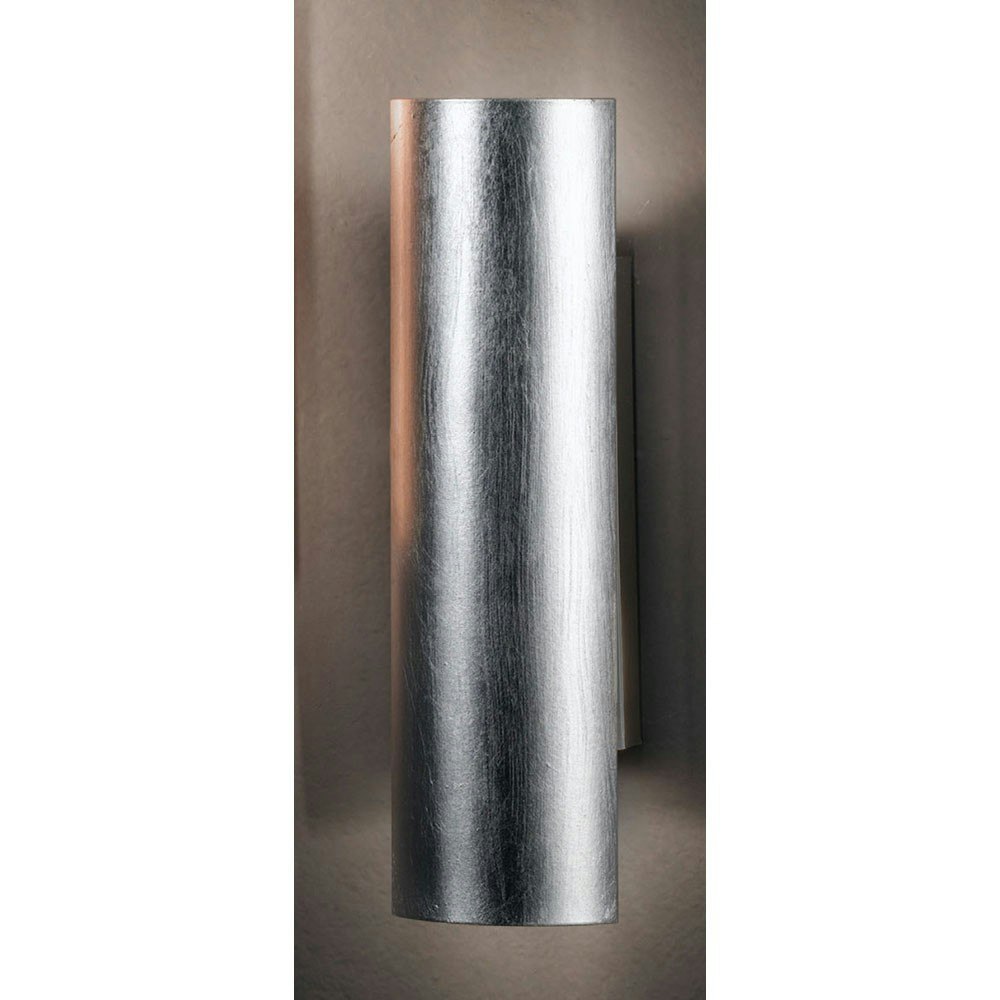Capsula Wandleuchte 2-flammig Schlagmetall Silber 25cm 