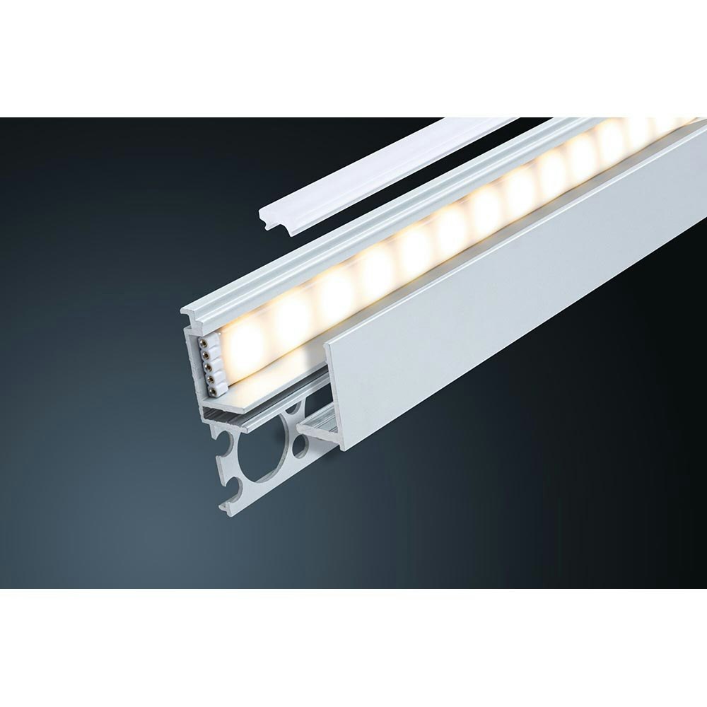 LumiTiles LED Strip Einbauprofil Top 2m Alu-Eloxiert Satin zoom thumbnail 4