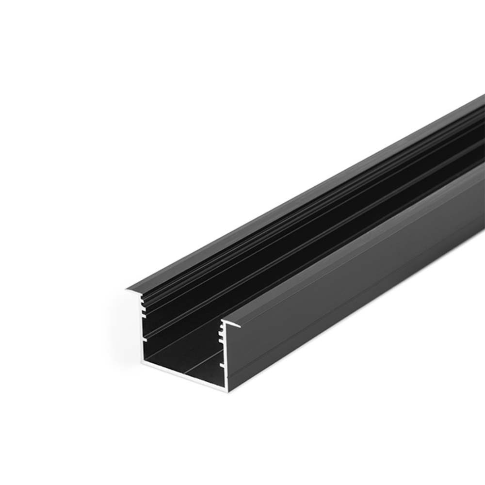 S.Luce XXL Einbauprofil 200cm Schwarz ohne Abdeckung für LED-Strips