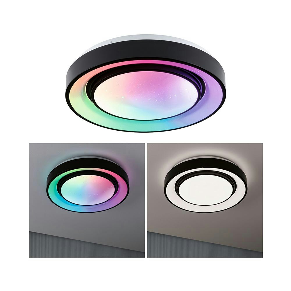 Plafonnier LED Rainbow RGB noir Ø 47,5cm