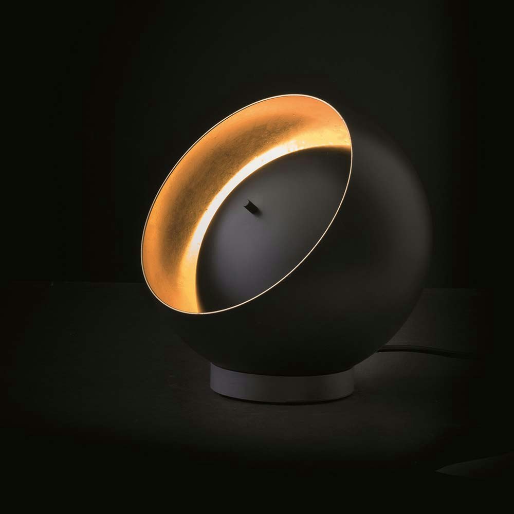 Oluce effektvolle LED Tischleuchte Eva Schwarz, Goldfarben 1