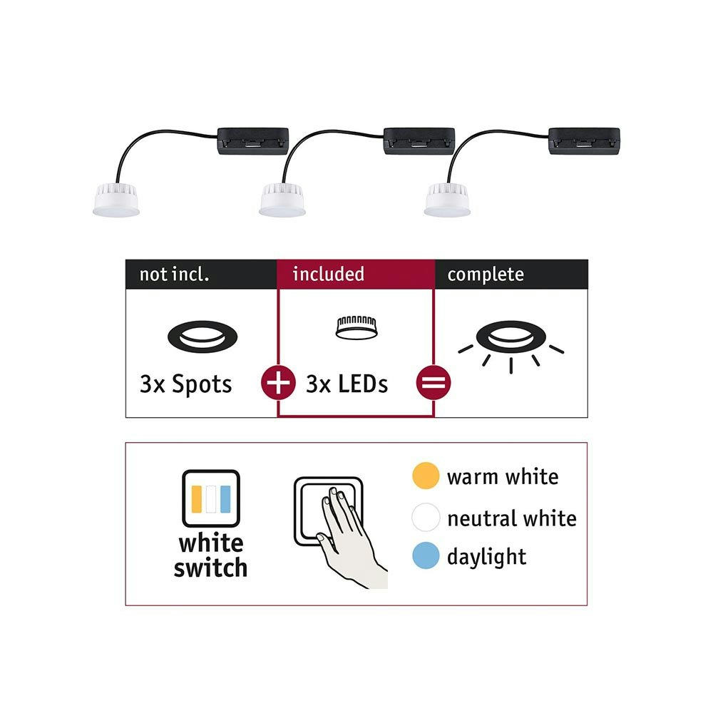 LED Modul Choose 3er-Set Weiß CCT-Switch 2700-6500K thumbnail 3
