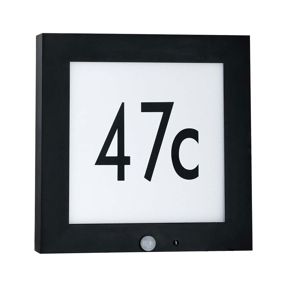 LED Hausnummer Außen-Panel 30x30cm IP44 Bewegungsmelder Anthrazit thumbnail 6