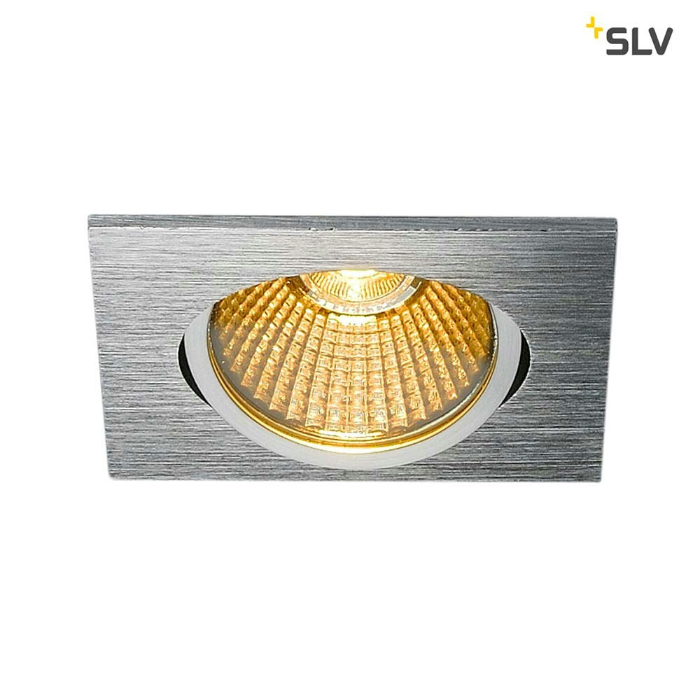 SLV New Tria Eckig LED Einbauleuchte Alu-Gebürstet 1800-3000K zoom thumbnail 3