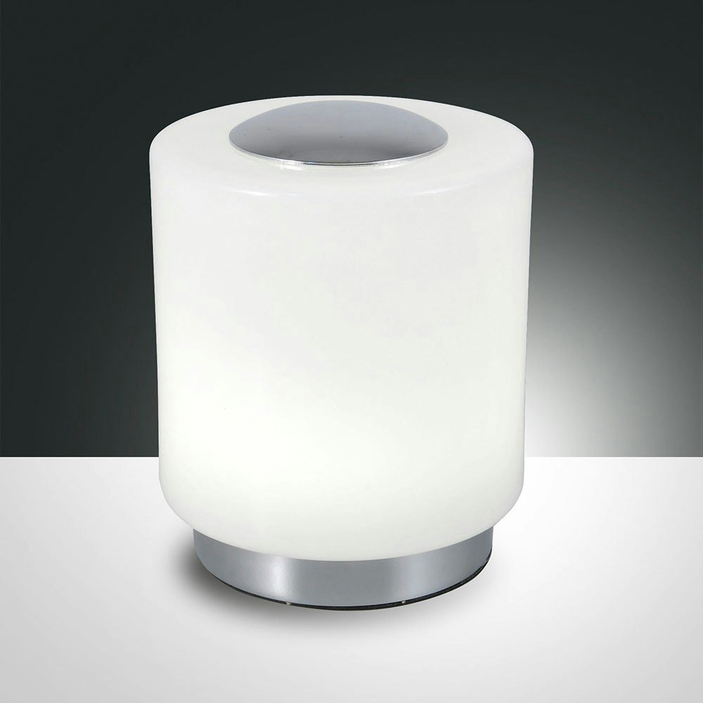 Simi LED Tischleuchte mit Touchdimmer 700lm Verchromt, Weiß-Glänzend 
