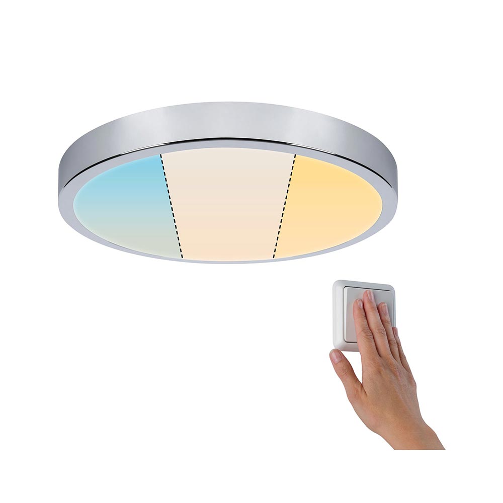 S.Luce LED HomeSpa Decken Panel Aviar Ø 36cm Wärme-Dimmbar Chrom