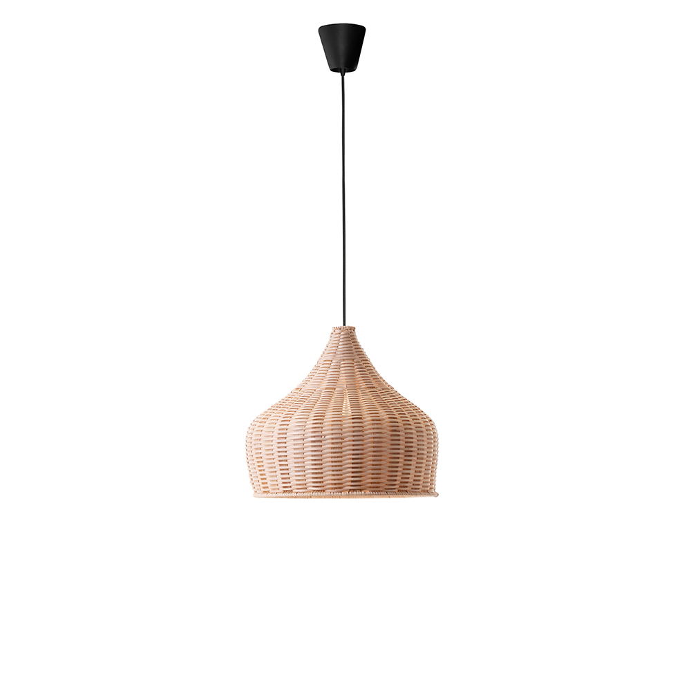 S.Luce Nova Luce Mia Pendelleuchte Natur Rattan Ø 38,5cm