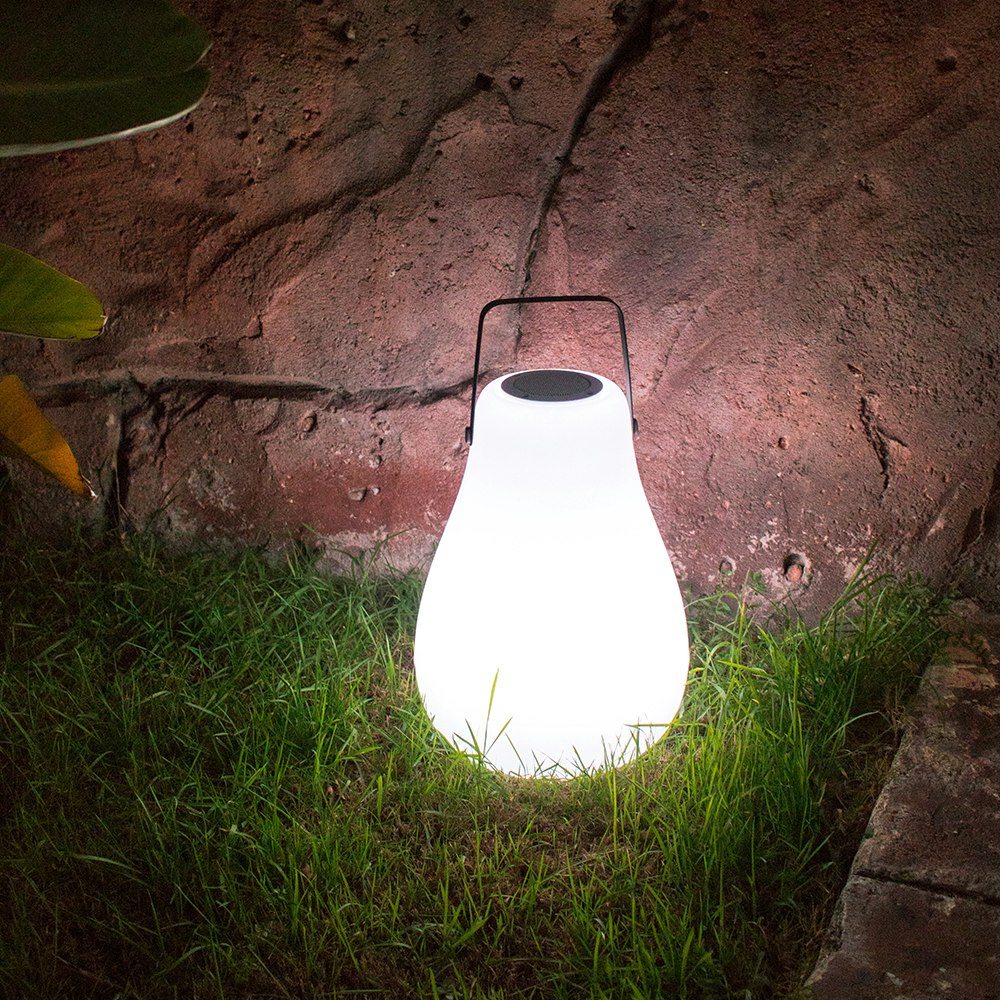 Licht-Trend Lampe à haut-parleur LED portable Kurby blanc thumbnail 3
