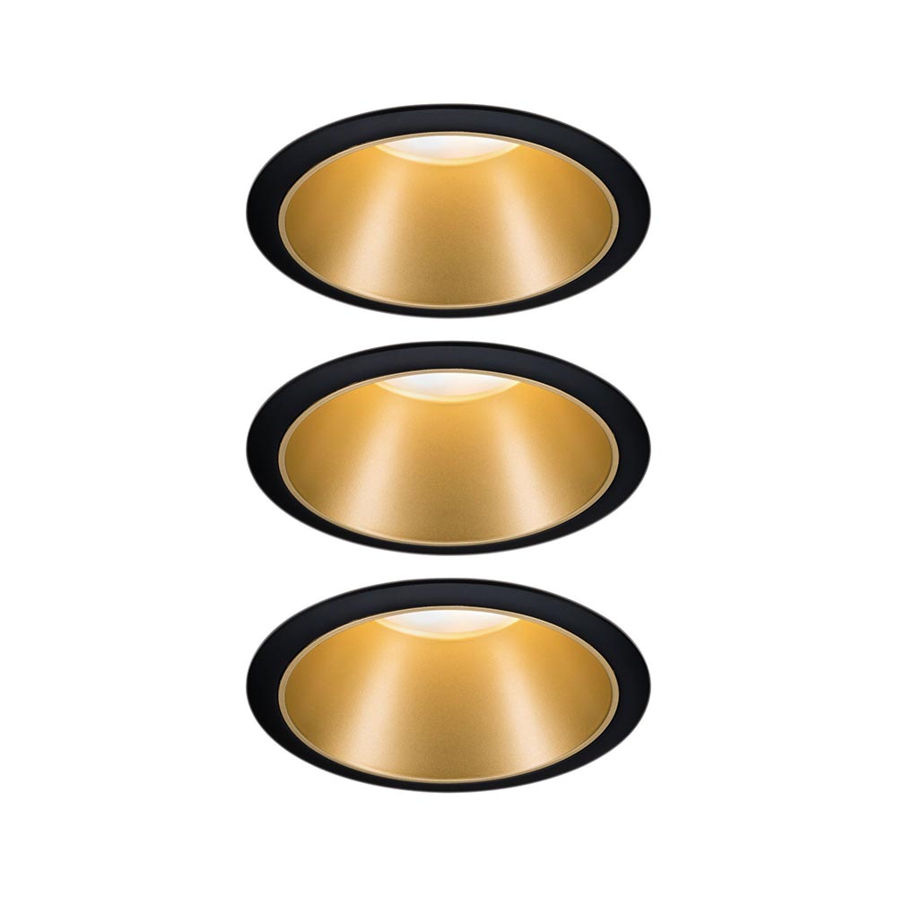 S.Luce LED Einbauleuchte Cole LED Basis-Set Schwarz, Gold IP44