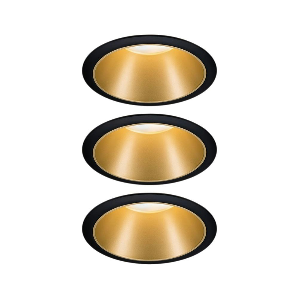 LED Einbauleuchte Cole LED Basis-Set Schwarz, Gold IP44 zoom thumbnail 1