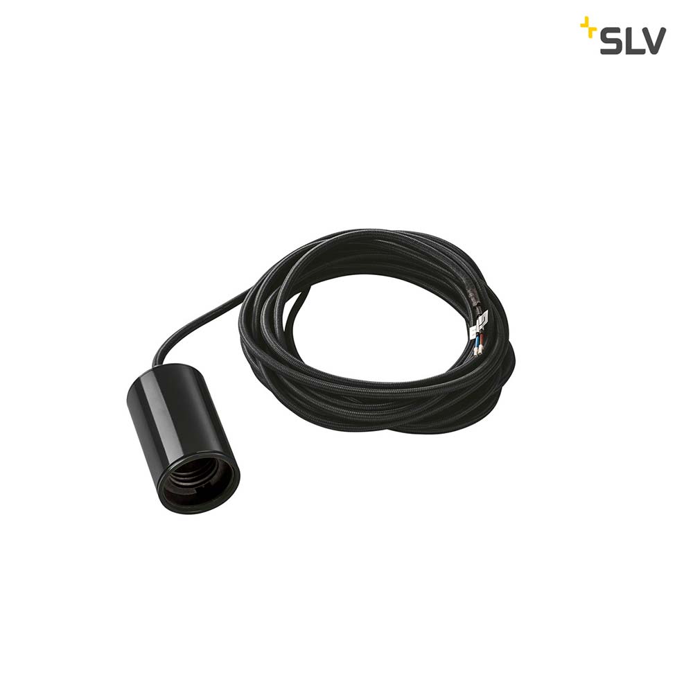 S.Luce SLV Fitu Pendelleuchte A60 Rund Schwarz 5m Kabel