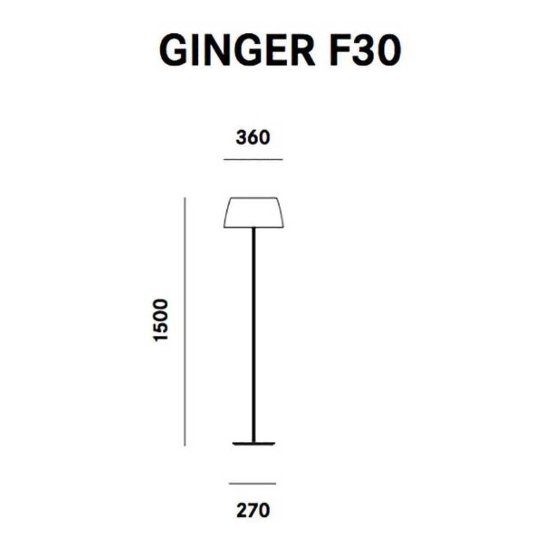 Prandina lampadaire simple Ginger F30 blanc 2