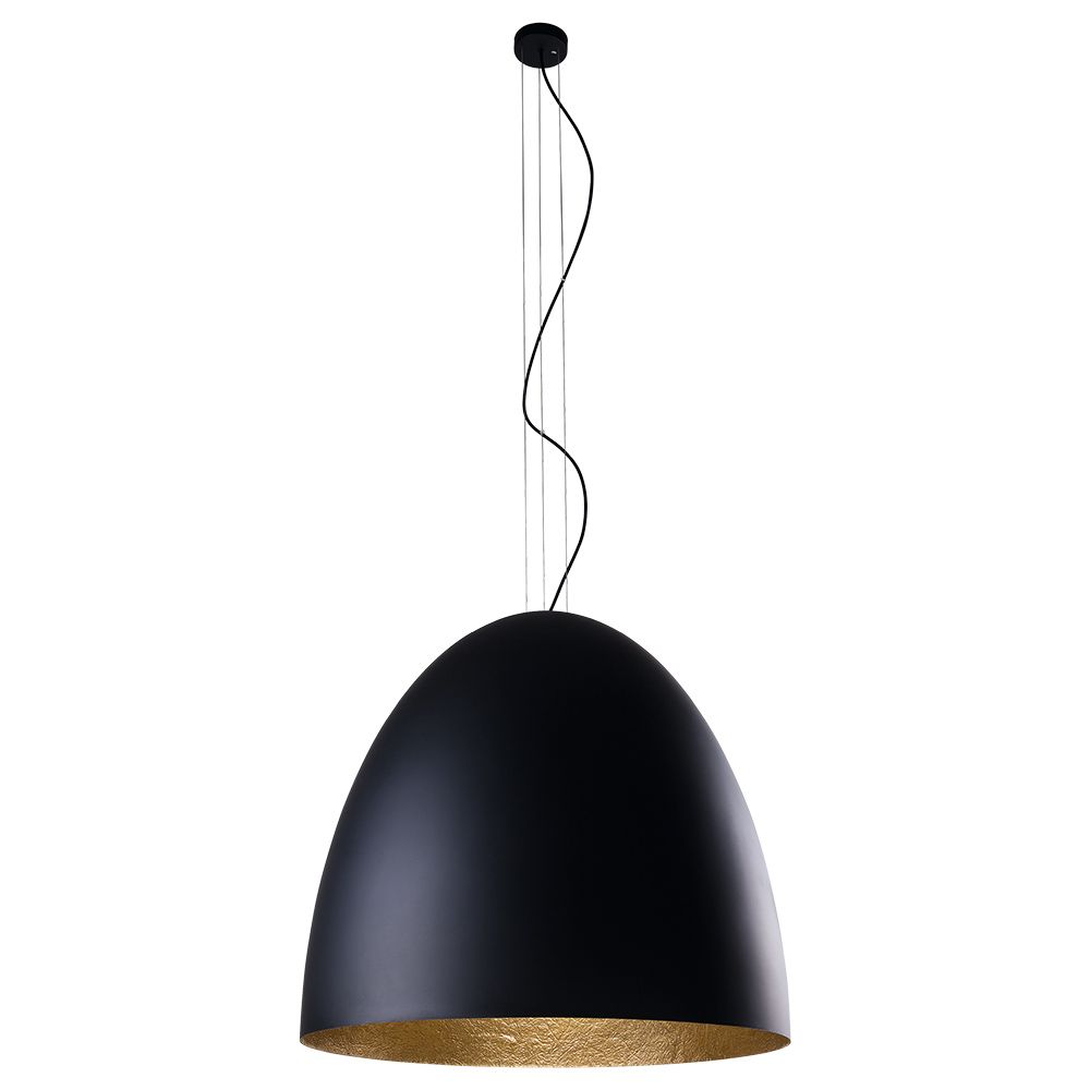 S.Luce Hängeleuchte Egg XL Ø 75cm Schwarz, Goldfarben