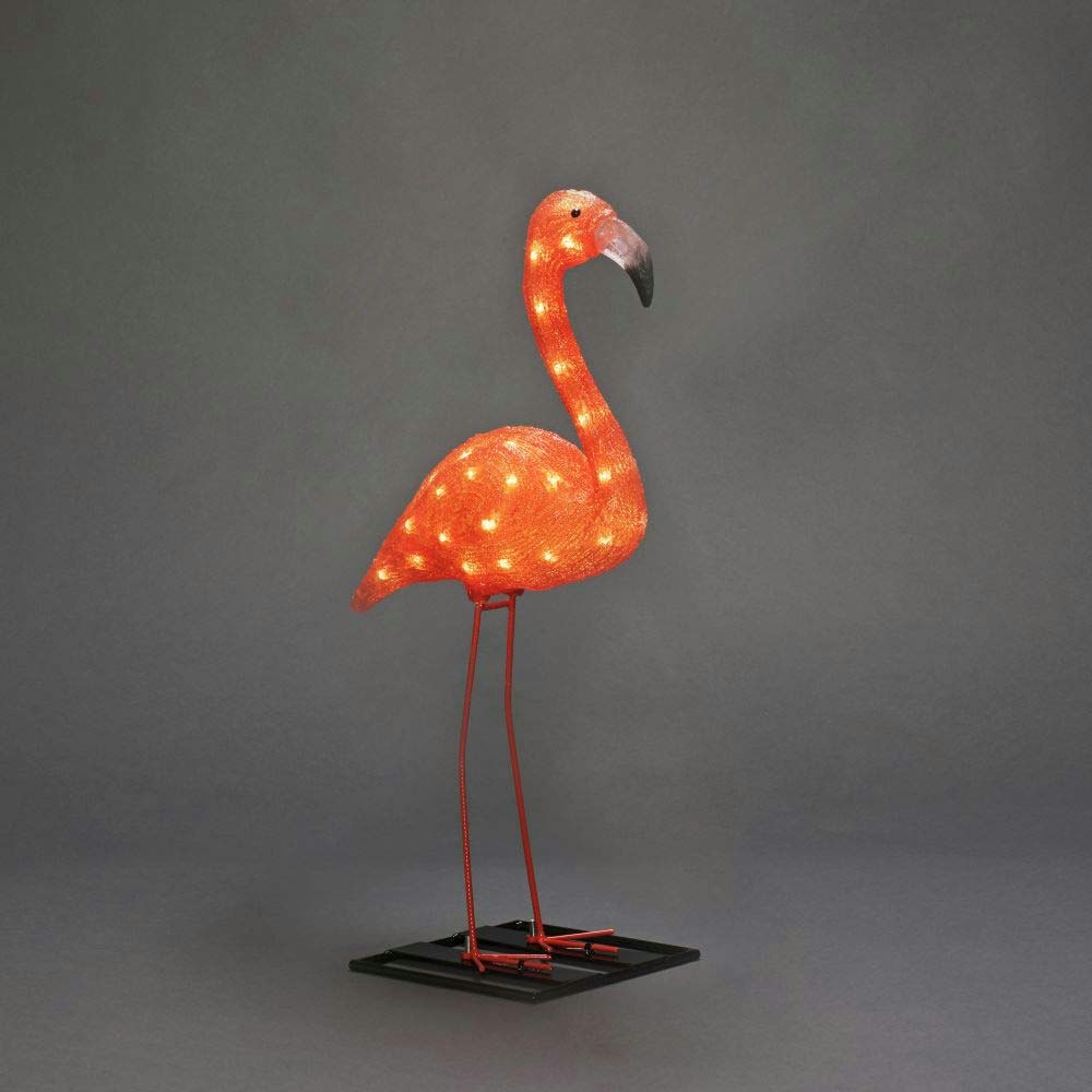 LED Acryl Flamingo klein 48 bernsteinfarbene Dioden IP44 thumbnail 2